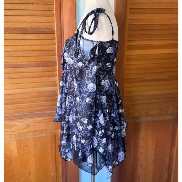 Dolls Kill Fairycore Garden Goth Coquette Funeral Rose Tunic Dress XS - Picture 5 of 7